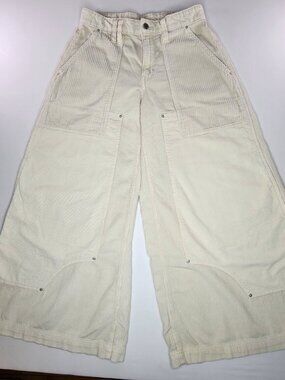 BDG High & Wide Corduroy Pants Cream, Size 6 Retro Wide Leg